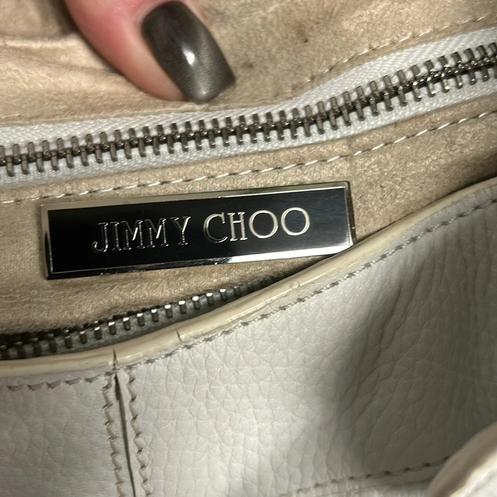🤍 JIMMY CHOO White Pebbled Bag – Preloved Luxury 🤍